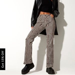 Motel Rocks Jolson Flare Trouser In Optic Polka
